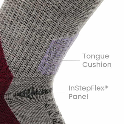 GRIP6 3 Pack Berry - Hike Crew Midweight Merino Wool Sock