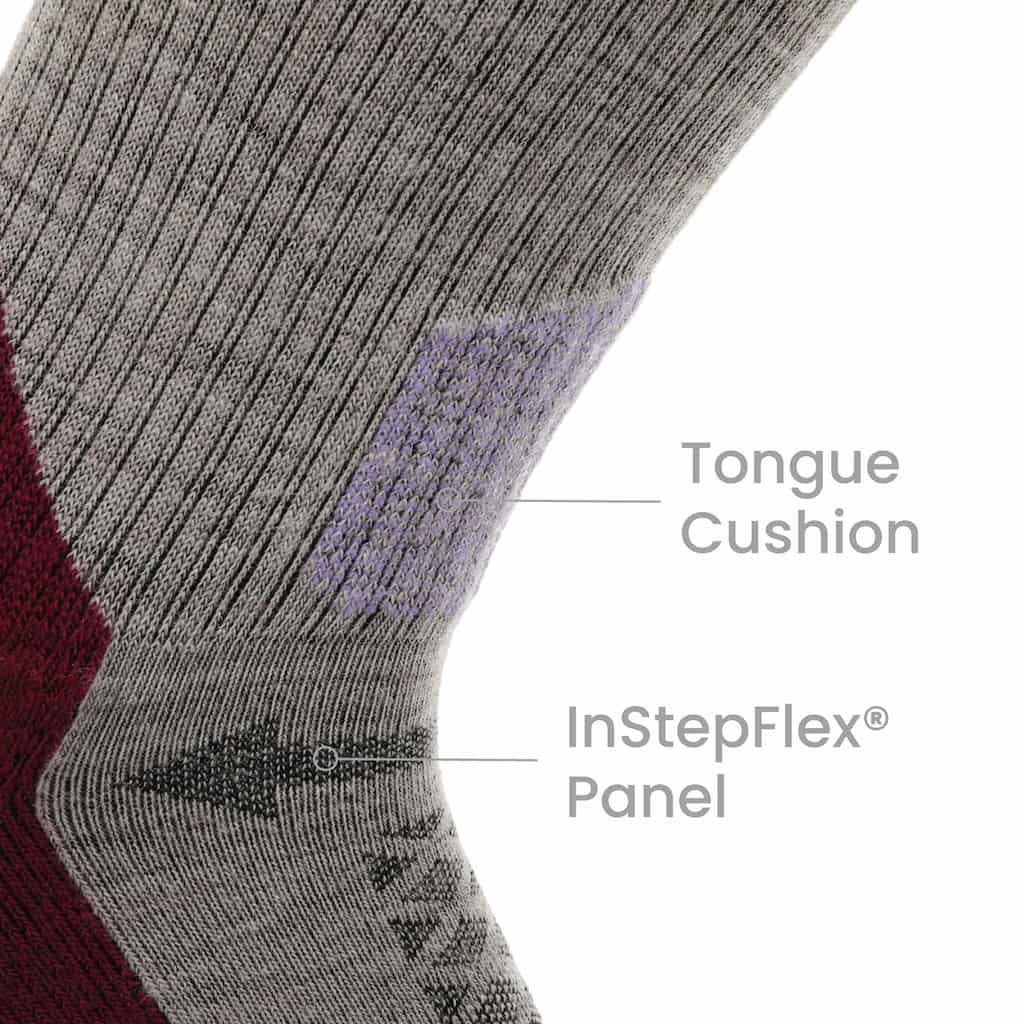 GRIP6 8 Pairs Berry - Hike Crew Midweight Merino Wool Sock
