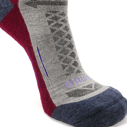 GRIP6 3 Pack Berry - Hike Crew Midweight Merino Wool Sock