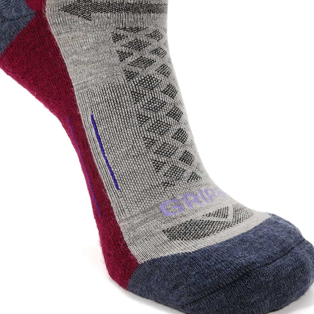 GRIP6 8 Pairs Berry - Hike Crew Midweight Merino Wool Sock