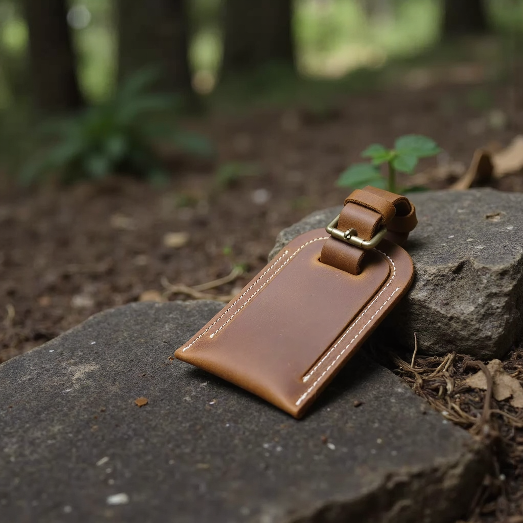 Steel Horse Leather Full Grain Leather Luggage Tag