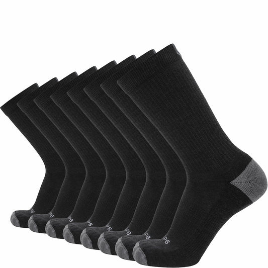 GRIP6 8 Pairs Carbon - Casual Crew Midweight Merino Wool Sock