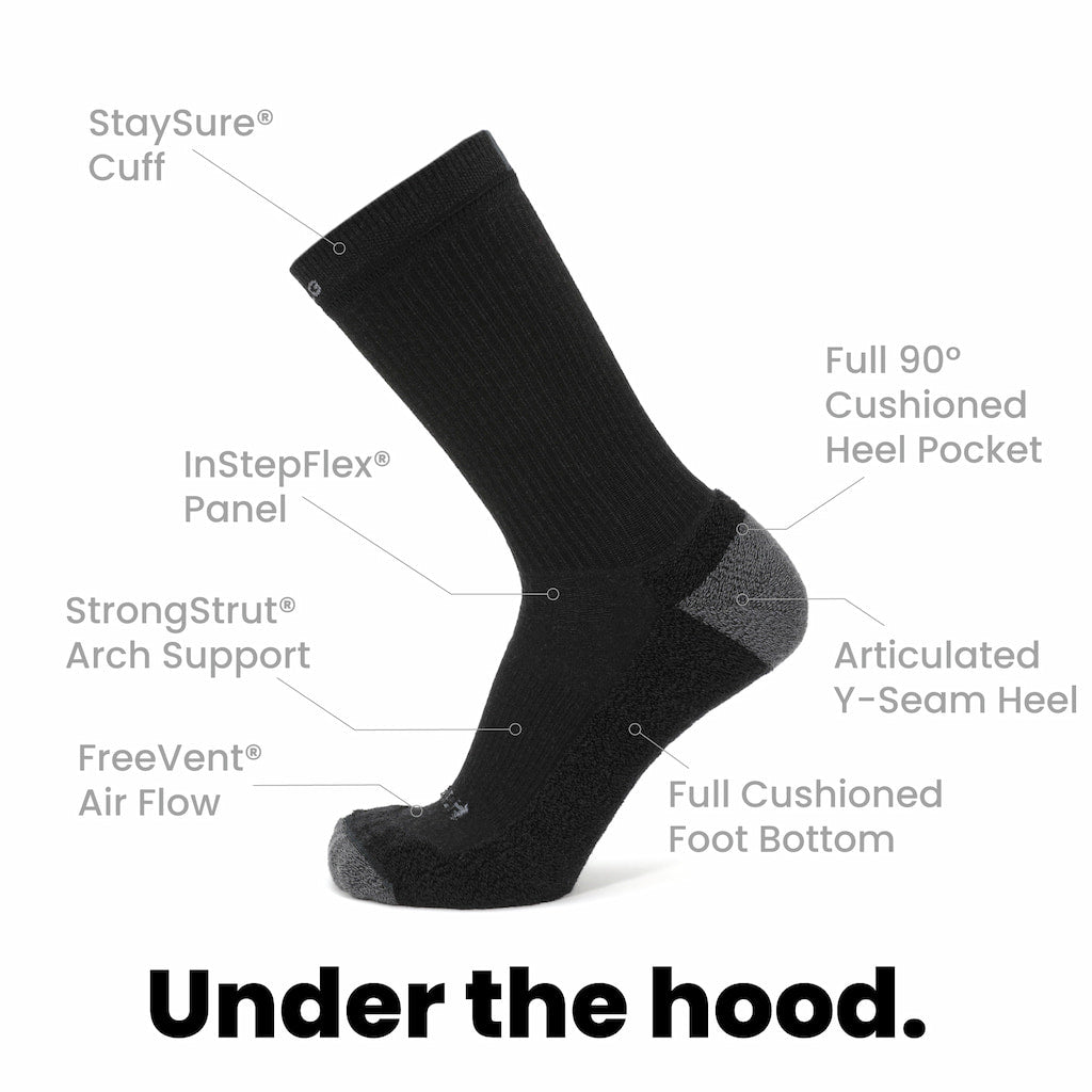 GRIP6 Carbon - Casual Crew Midweight Merino Wool Sock