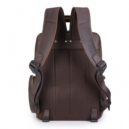 Steel Horse Leather Gaetano | Large Leather Backpack Camera Bag with Tripod Holder