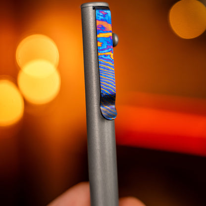 Big Idea Design Titanium Damascus Pen Clip