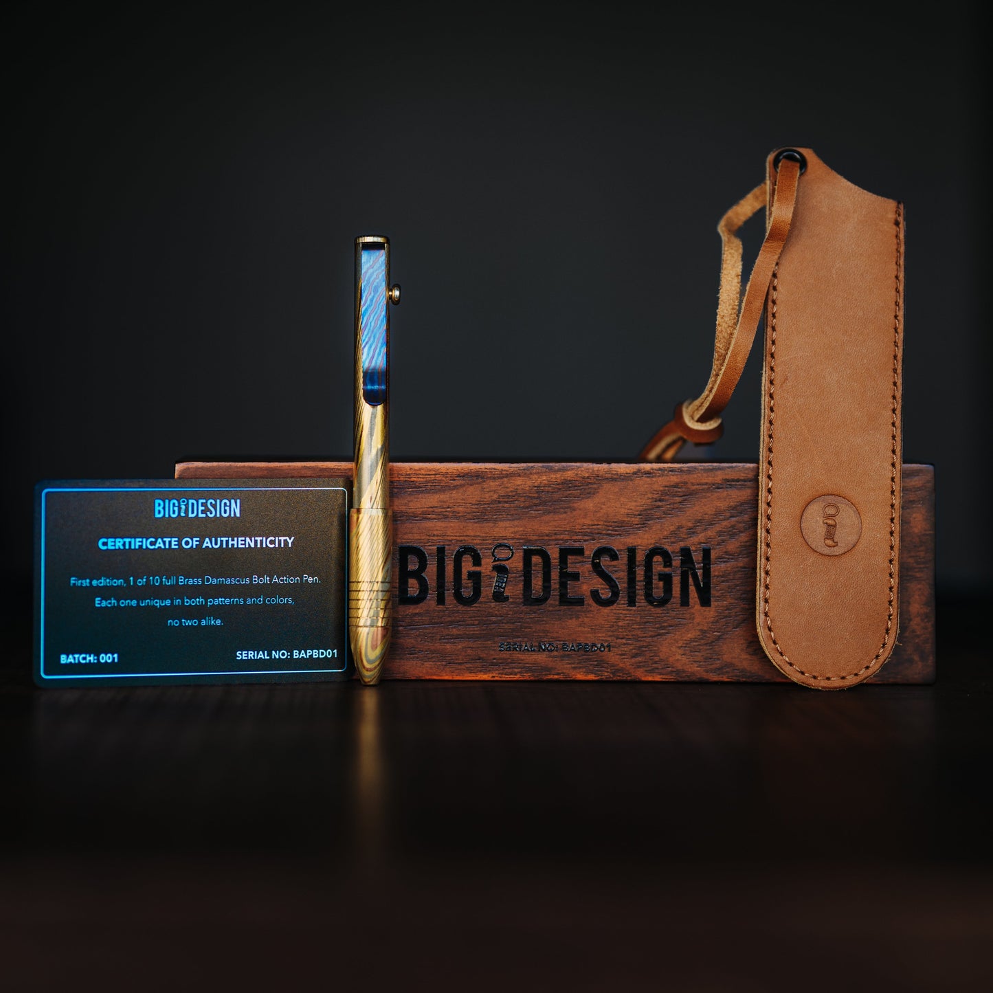 Big Idea Design Bolt Action Pen - Full Brass Damascus