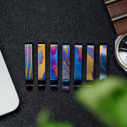 Big Idea Design Titanium Damascus Pen Clip