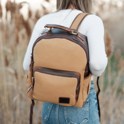 Kodiak Leather Day Traveler Canvas Backpack