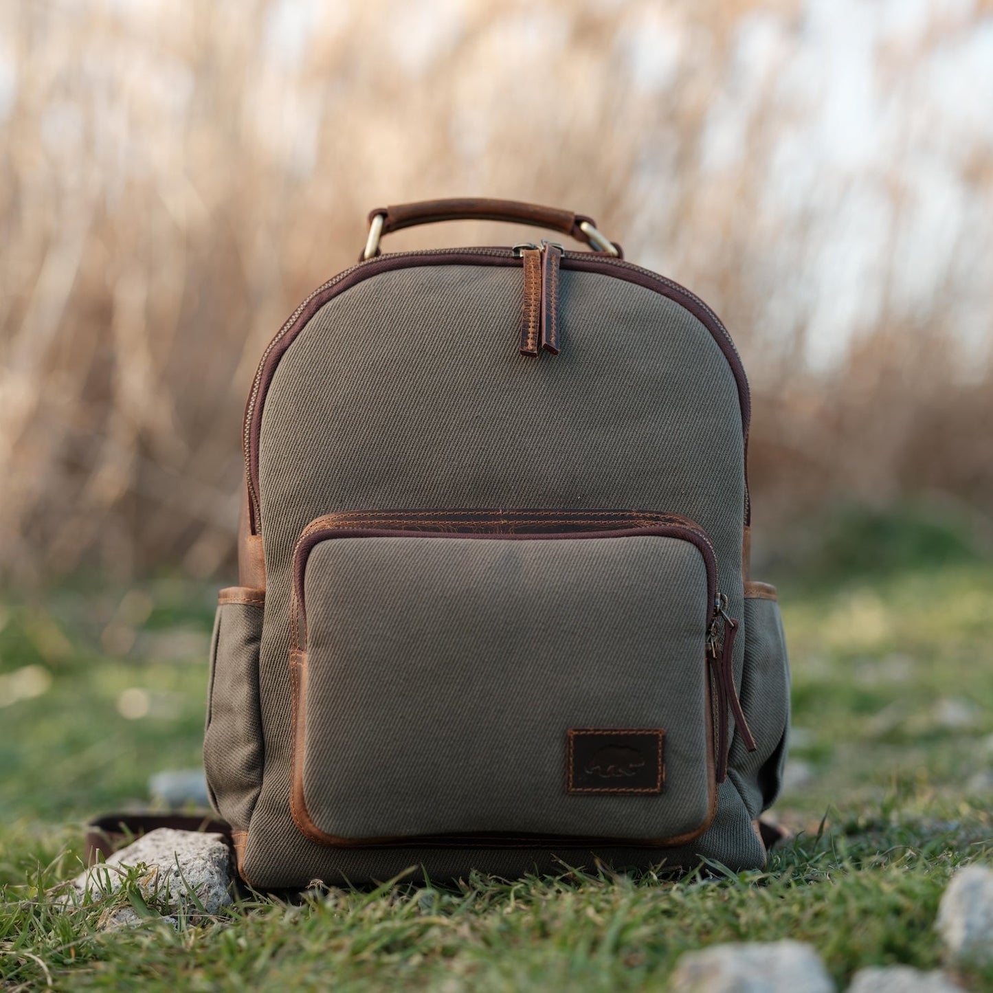 Kodiak Leather Day Traveler Canvas Backpack