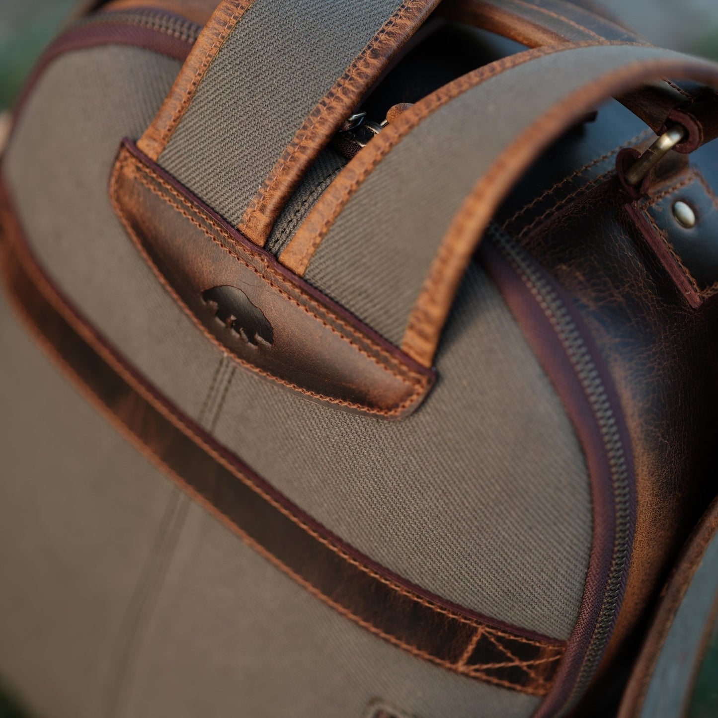 Kodiak Leather Day Traveler Canvas Backpack