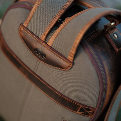 Kodiak Leather Day Traveler Canvas Backpack