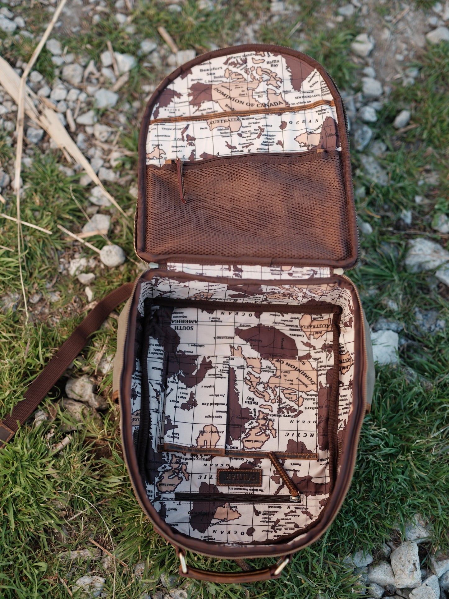 Kodiak Leather Day Traveler Canvas Backpack