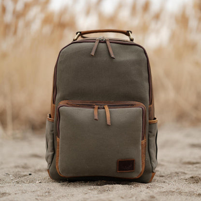 Kodiak Leather 25L Traveler Canvas Backpack