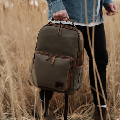 Kodiak Leather 25L Traveler Canvas Backpack