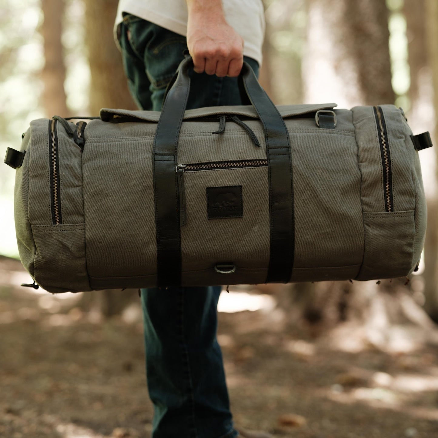 Kodiak Leather 55L Nomad Canvas Duffel