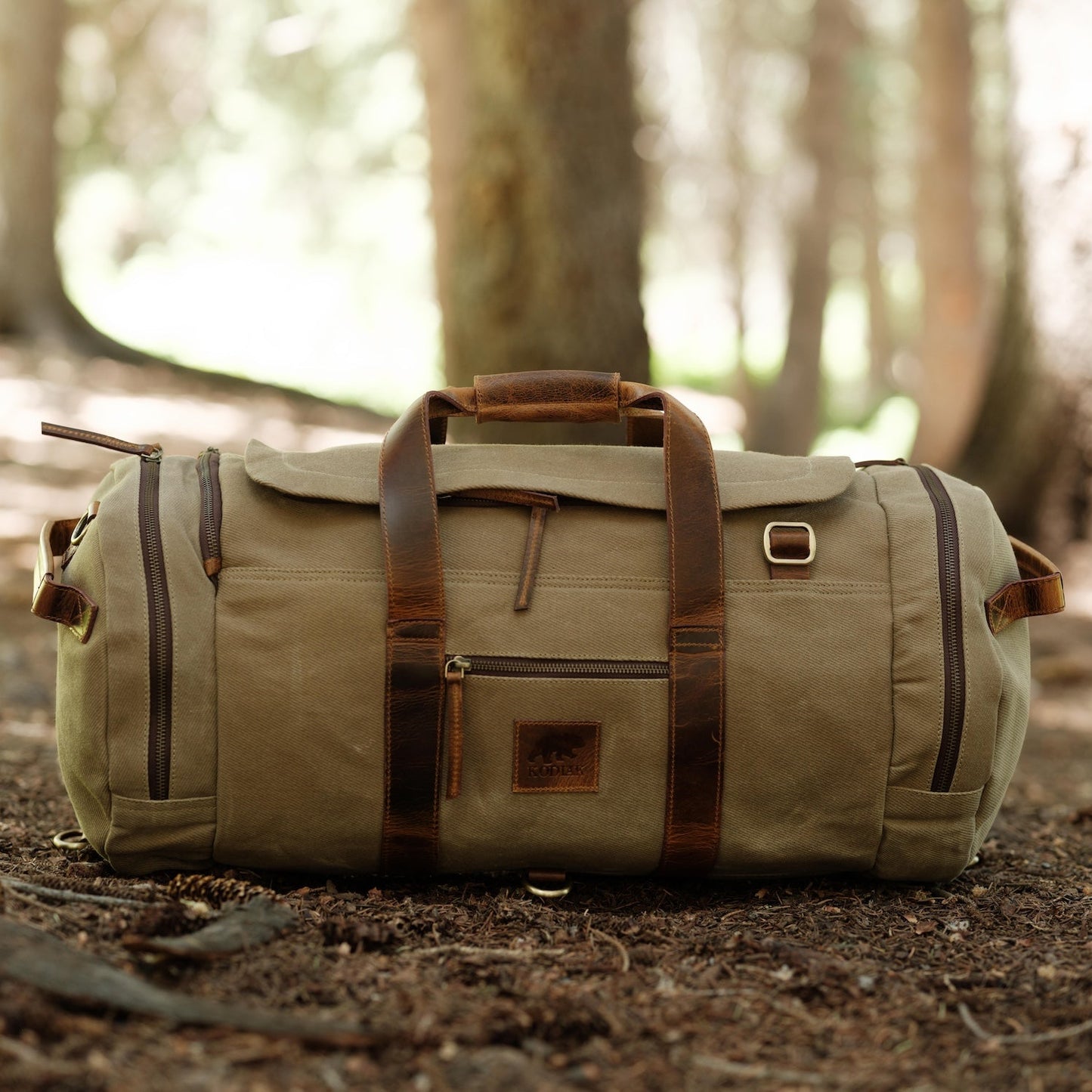 Kodiak Leather 55L Nomad Canvas Duffel