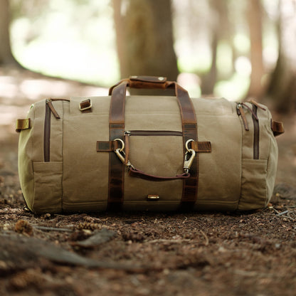 Kodiak Leather 55L Nomad Canvas Duffel