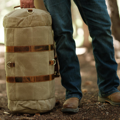 Kodiak Leather 55L Nomad Canvas Duffel