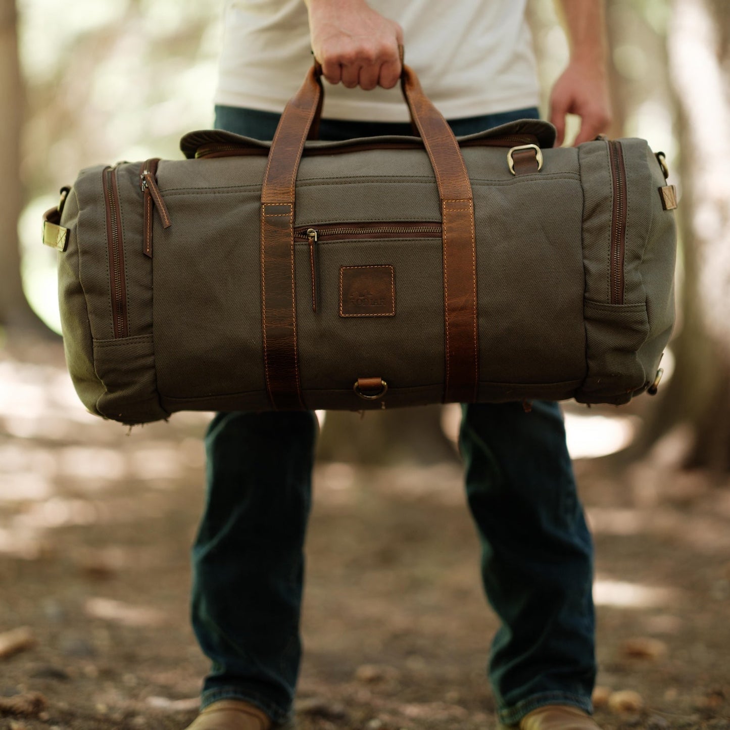 Kodiak Leather 55L Nomad Canvas Duffel