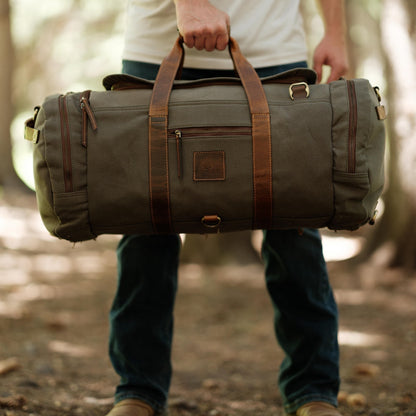 Kodiak Leather 55L Nomad Canvas Duffel