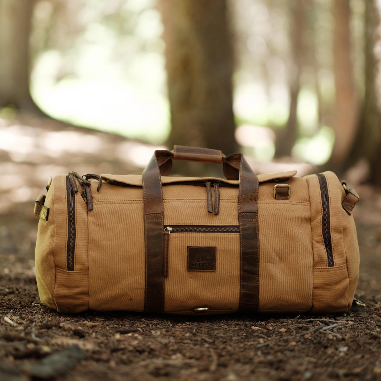 Kodiak Leather 55L Nomad Canvas Duffel