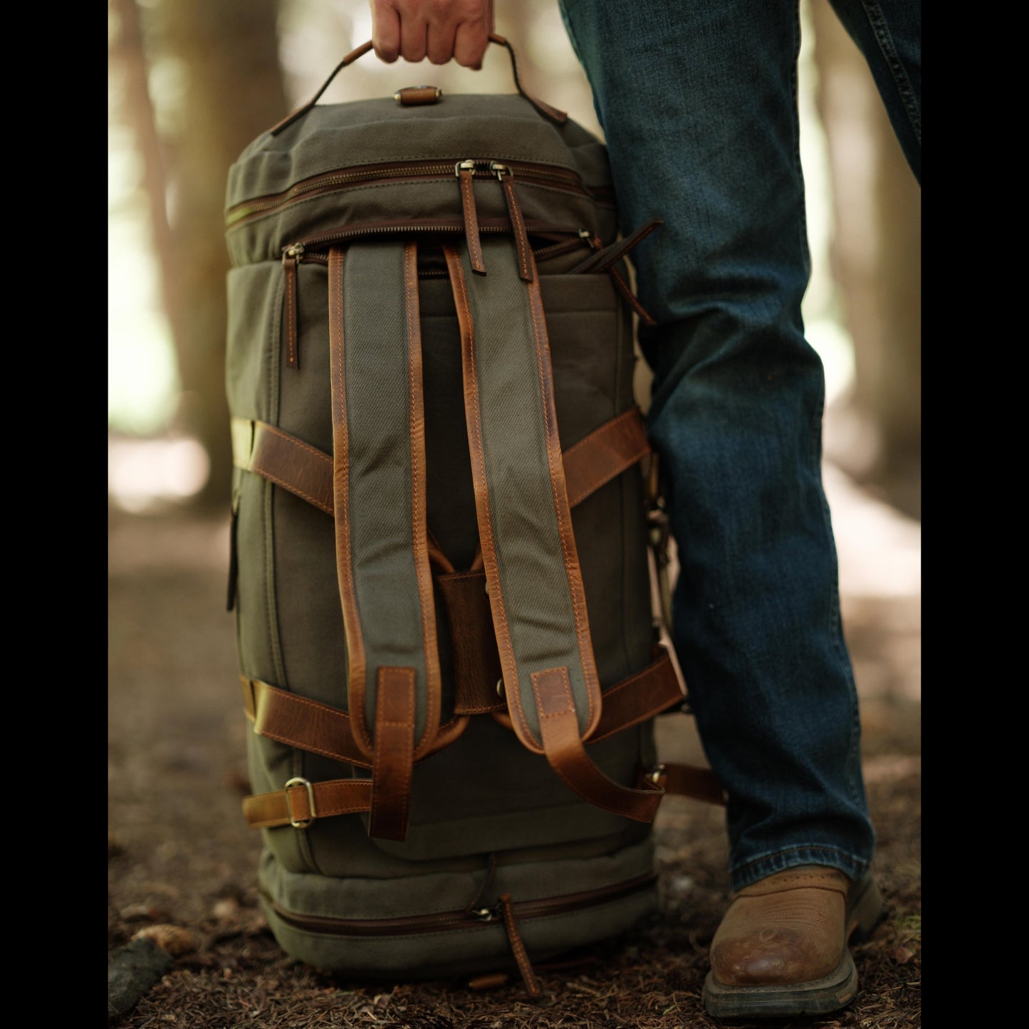 Kodiak Leather 55L Nomad Canvas Duffel