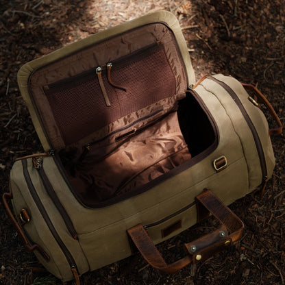 Kodiak Leather 55L Nomad Canvas Duffel
