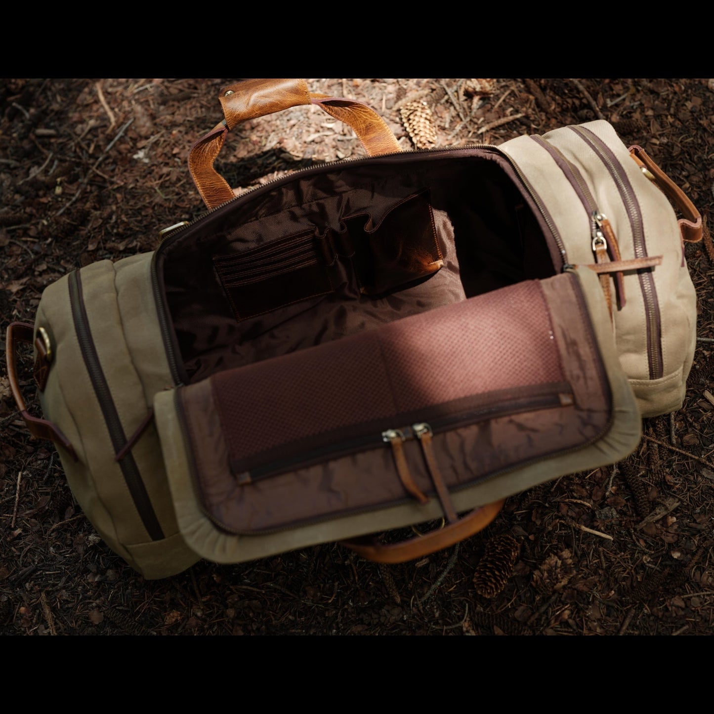 Kodiak Leather 55L Nomad Canvas Duffel