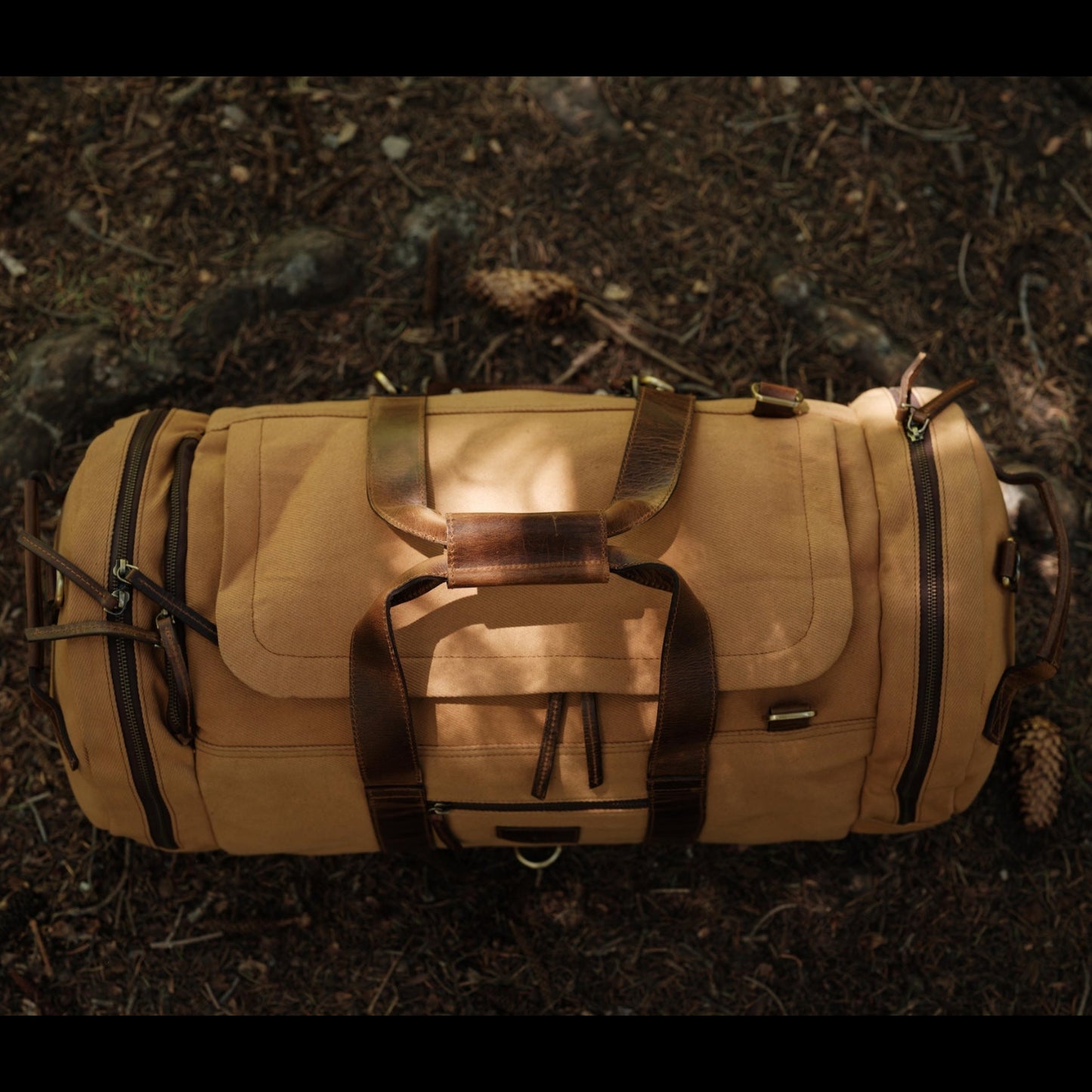 Kodiak Leather 55L Nomad Canvas Duffel