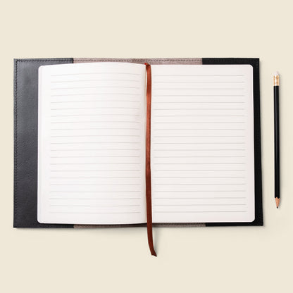 CASUPO Refillable A5 Leather Notebook Cover – Black