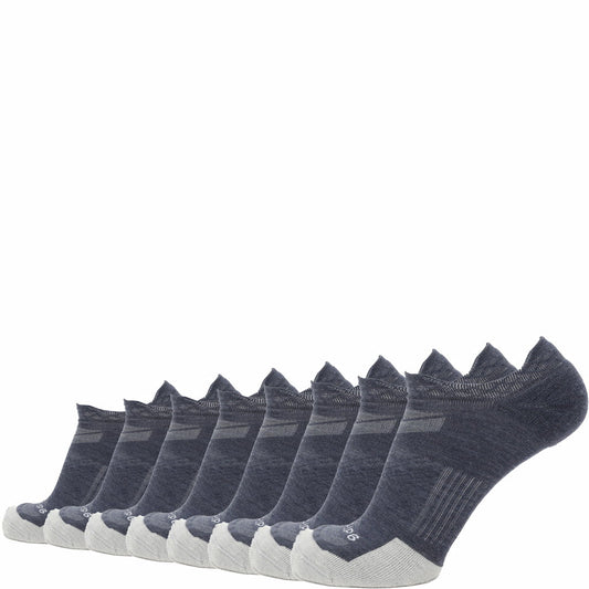 GRIP6 8 Pairs Denim - Run No Show Runweight Merino Wool Sock