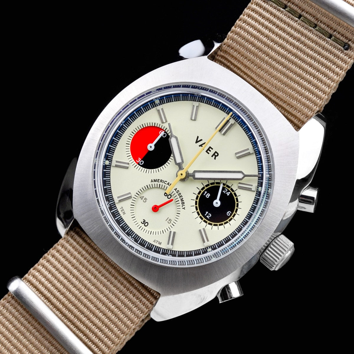 Vaer Watches R1 USA Racing Chronograph - Cream 42mm