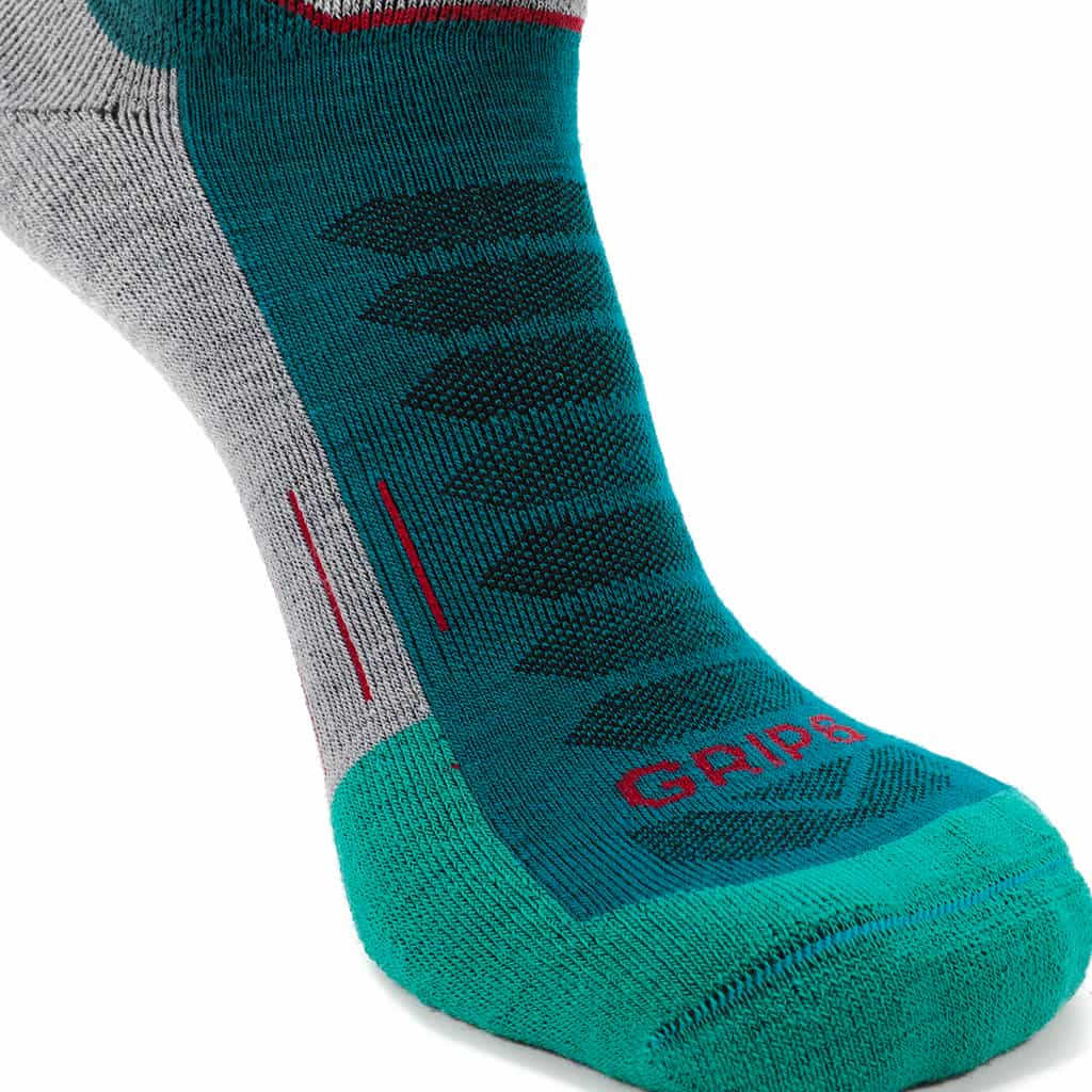 GRIP6 Emerald - Run Ankle Midweight Merino Wool Sock