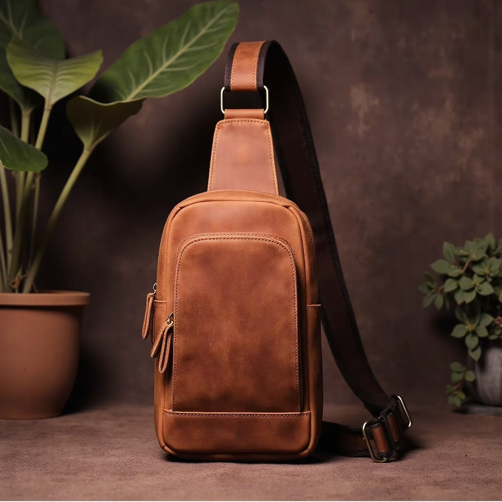 Steel Horse Leather Erling Leather Sling Bag | Crossbody Leather Pack
