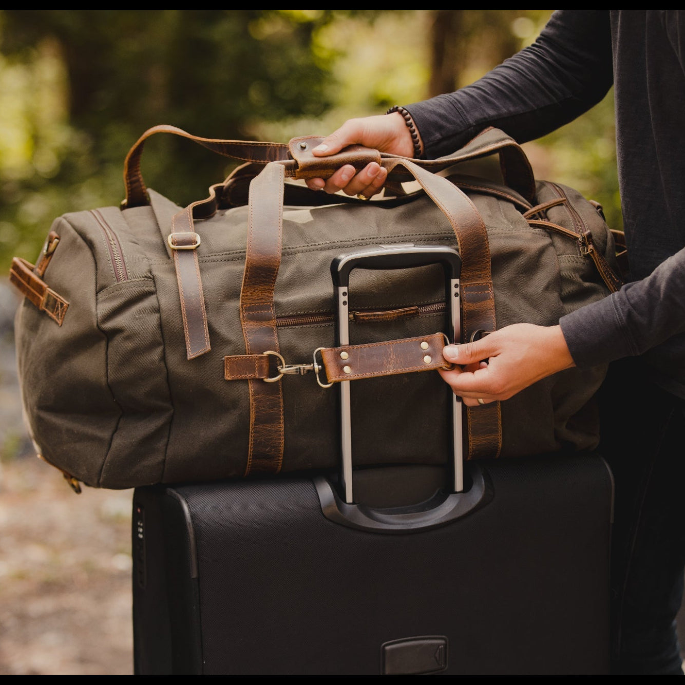 Kodiak Leather 55L Nomad Canvas Duffel