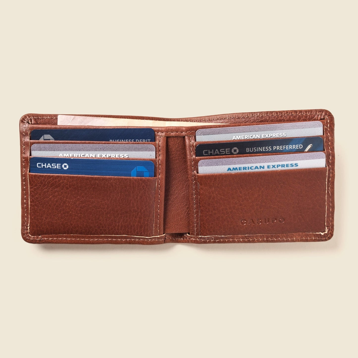 CASUPO Large Billfold Wallet with RFID protection - Chocolate