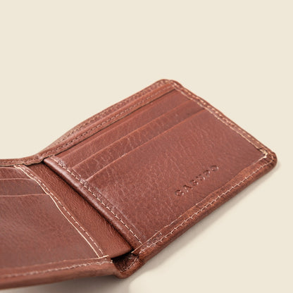 CASUPO Large Billfold Wallet with RFID protection - Chocolate