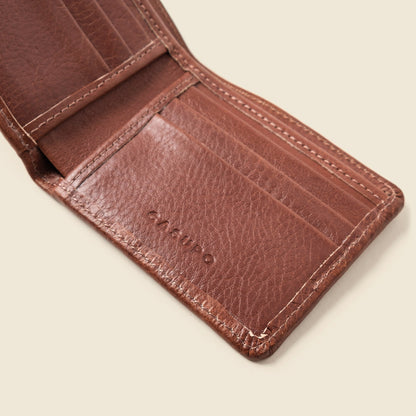 CASUPO Large Billfold Wallet with RFID protection - Chocolate