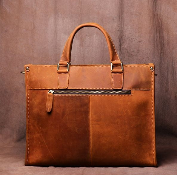 Steel Horse Leather The Dagmar Leather Briefcase | Vintage Leather Messenger Bag