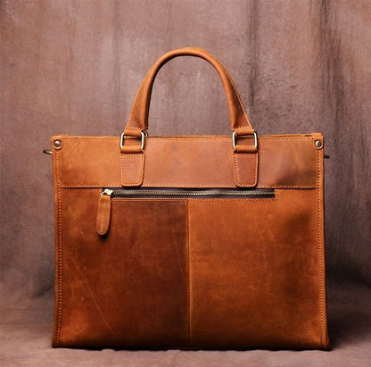 Steel Horse Leather The Dagmar Leather Briefcase | Vintage Leather Messenger Bag