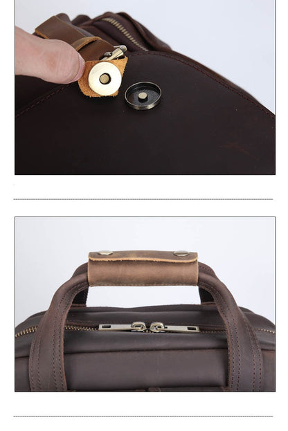 Steel Horse Leather Gaetano | Large Leather Backpack Camera Bag with Tripod Holder