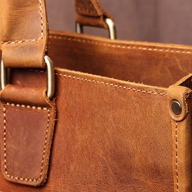 Steel Horse Leather The Dagmar Leather Briefcase | Vintage Leather Messenger Bag
