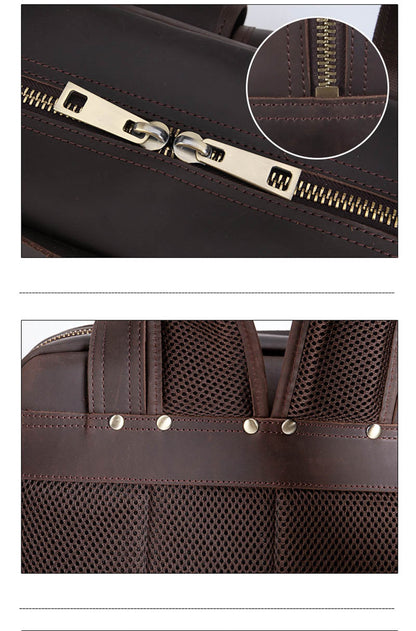 Steel Horse Leather Gaetano | Large Leather Backpack Camera Bag with Tripod Holder