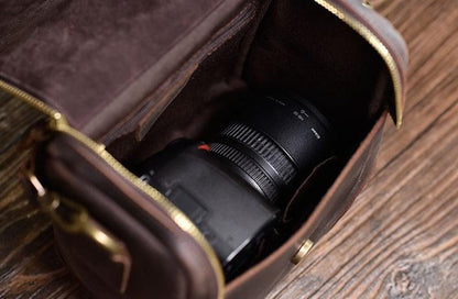 Steel Horse Leather Calista | Small Leather Camera Bag - Leather Camera Lens Case