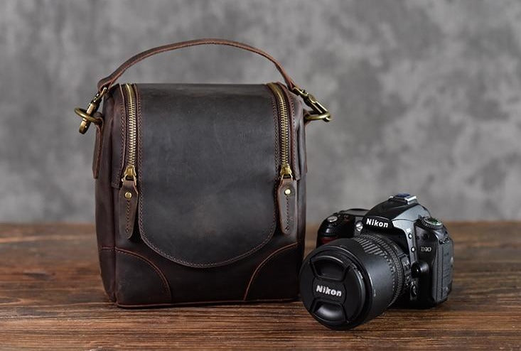 Steel Horse Leather Calista | Small Leather Camera Bag - Leather Camera Lens Case
