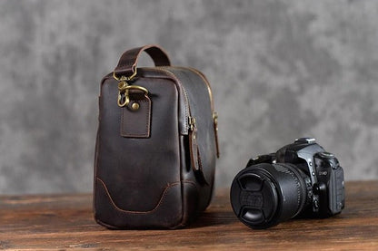 Steel Horse Leather Calista | Small Leather Camera Bag - Leather Camera Lens Case