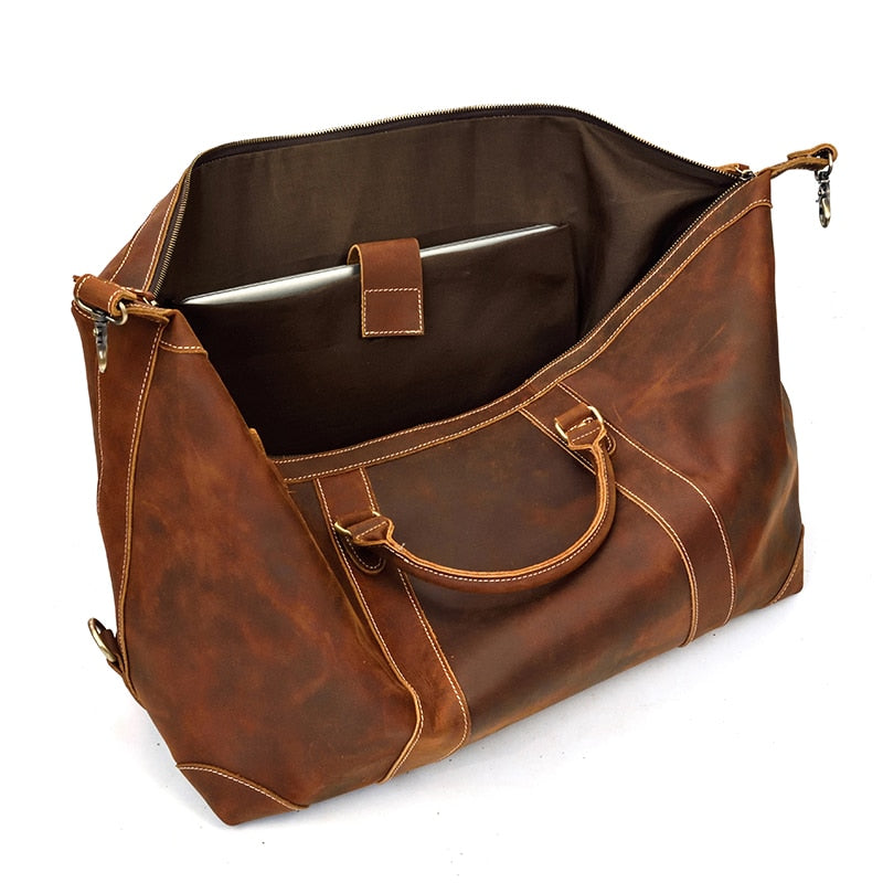 Steel Horse Leather Eira Duffle Bag | Vintage Leather Weekender