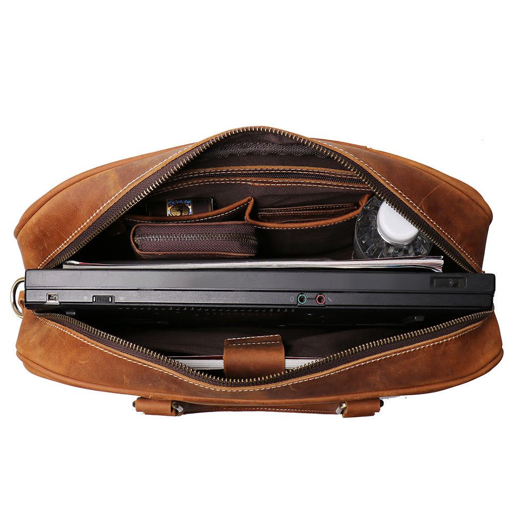 Steel Horse Leather Bjorn Leather Laptop Bag | Vintage Leather Briefcase