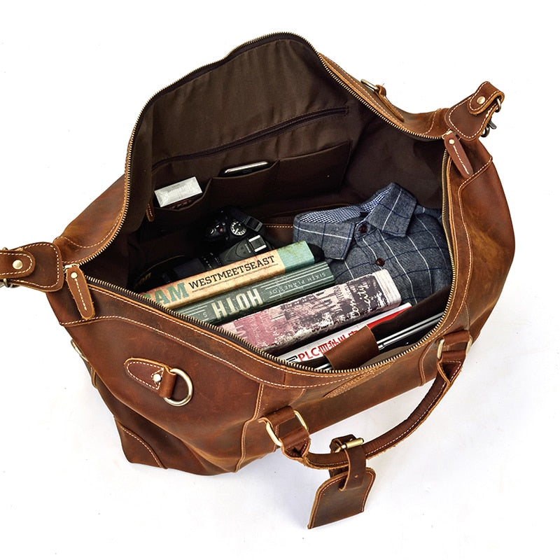 Steel Horse Leather Eira Duffle Bag | Vintage Leather Weekender