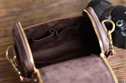 Steel Horse Leather Calista | Small Leather Camera Bag - Leather Camera Lens Case